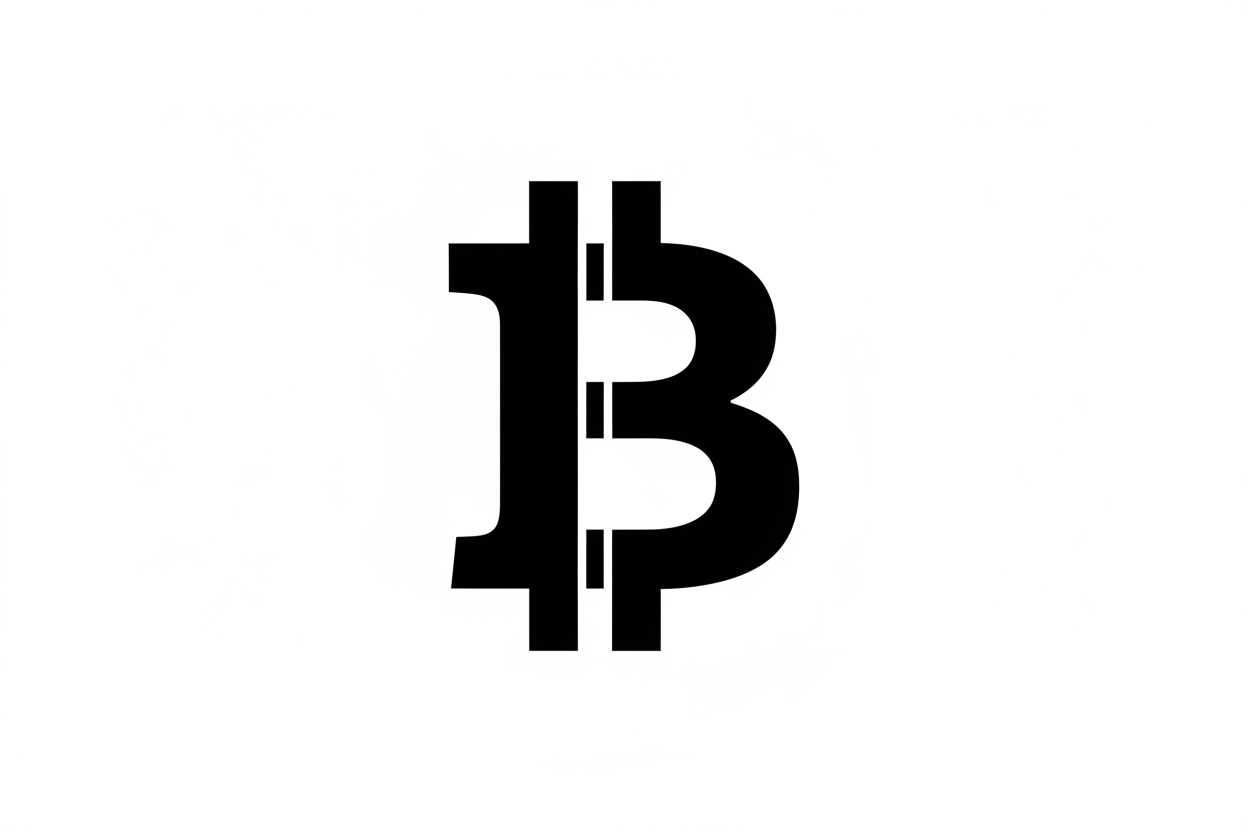 black and white bitcoin icon