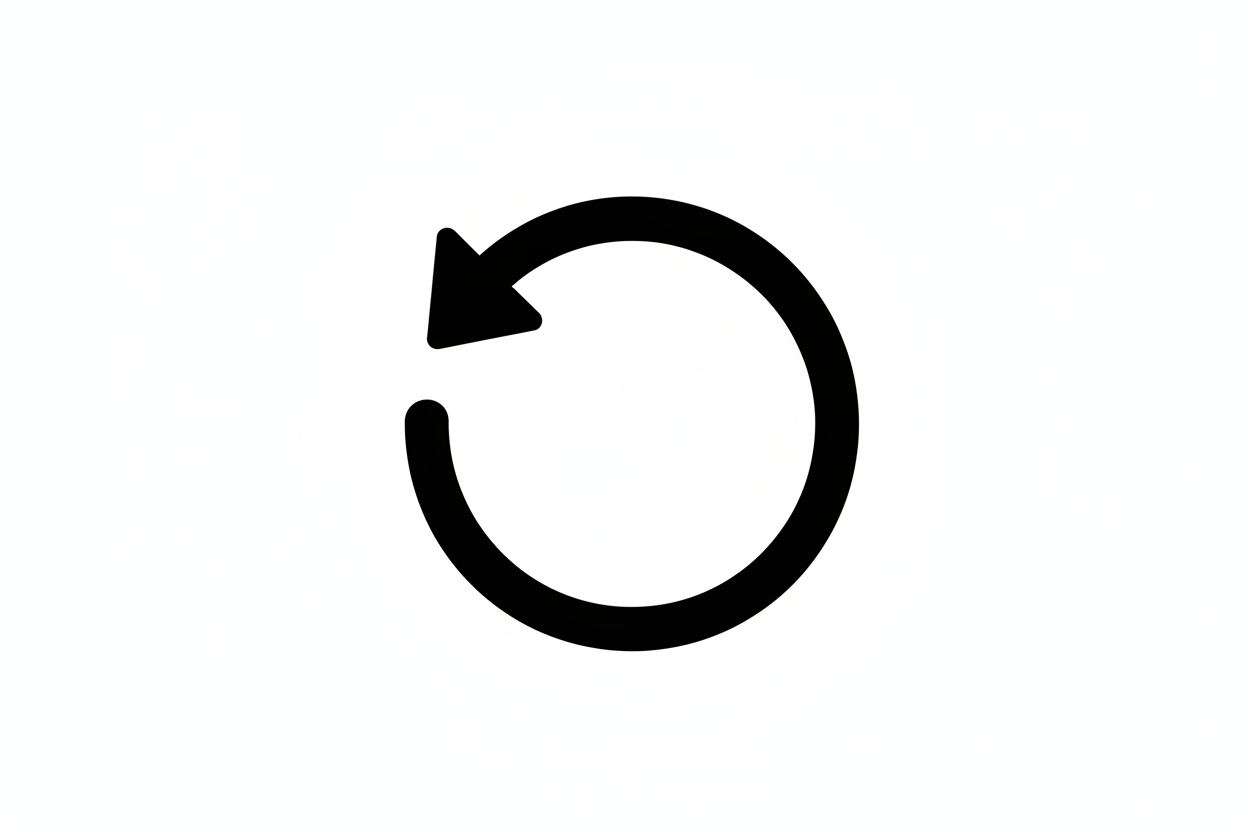 black and white return symbol