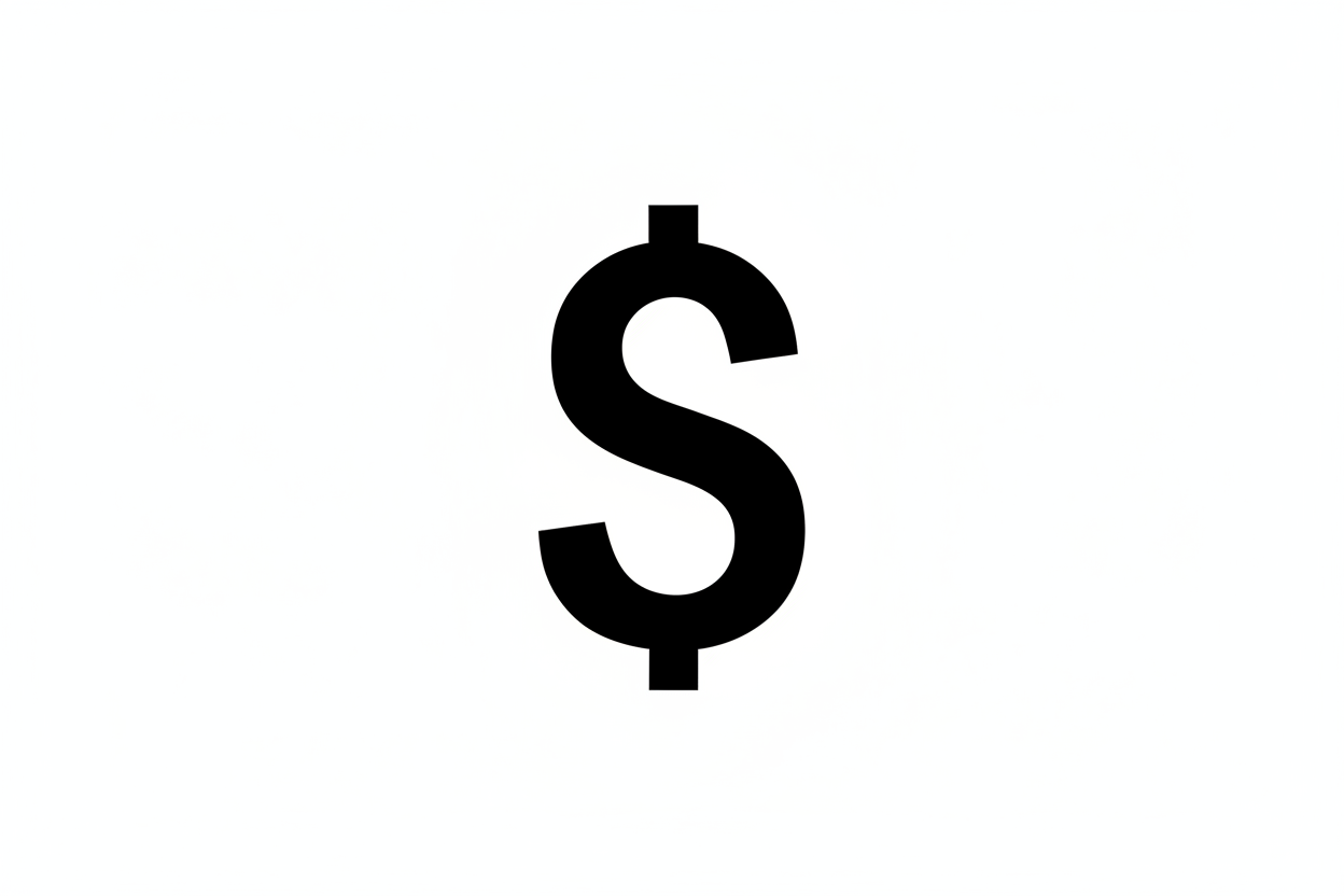 black and white us dollar symbol 